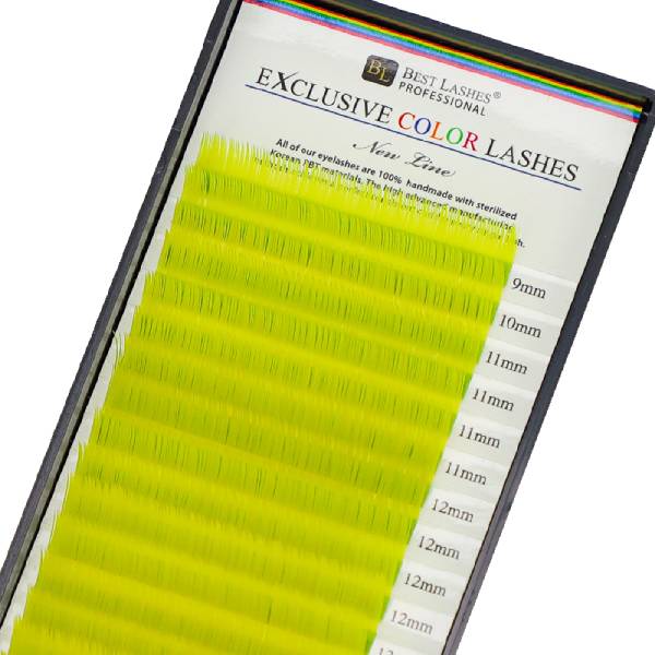 Žlté mihalnice mix dľžok C, 0,20 X 9-14 mm - 16 radov